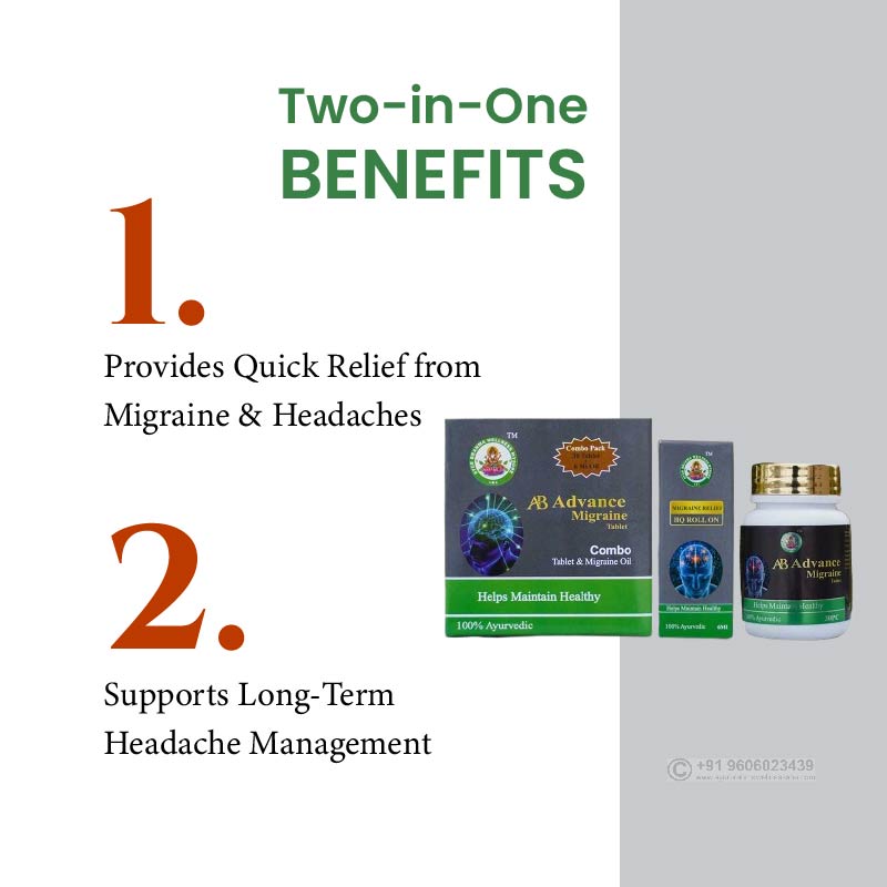 Ayur Brahma Advance Migraine Tablet and Oil Combo